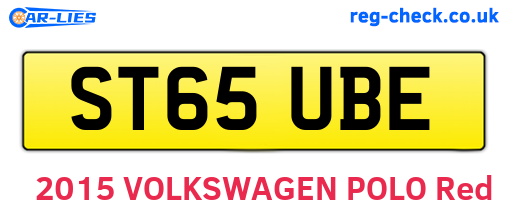 ST65UBE are the vehicle registration plates.