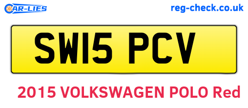 SW15PCV are the vehicle registration plates.