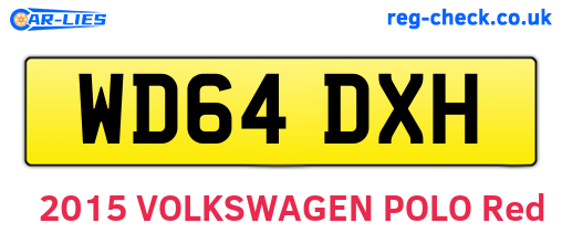 WD64DXH are the vehicle registration plates.