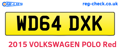 WD64DXK are the vehicle registration plates.