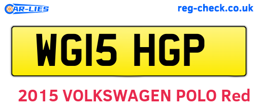 WG15HGP are the vehicle registration plates.
