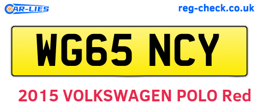WG65NCY are the vehicle registration plates.