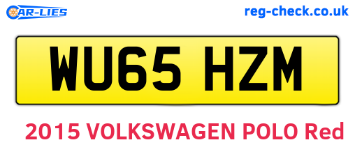 WU65HZM are the vehicle registration plates.