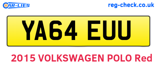 YA64EUU are the vehicle registration plates.