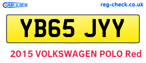 YB65JYY are the vehicle registration plates.