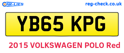 YB65KPG are the vehicle registration plates.