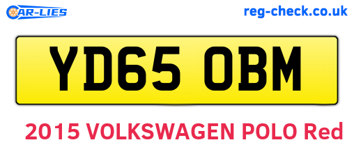 YD65OBM are the vehicle registration plates.
