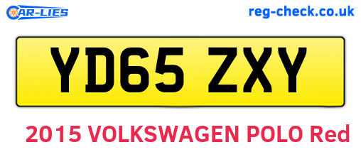 YD65ZXY are the vehicle registration plates.