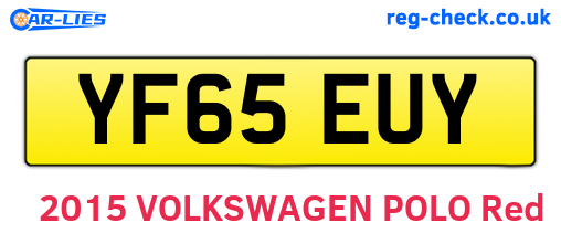 YF65EUY are the vehicle registration plates.