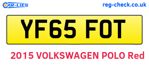 YF65FOT are the vehicle registration plates.