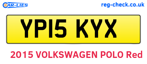 YP15KYX are the vehicle registration plates.
