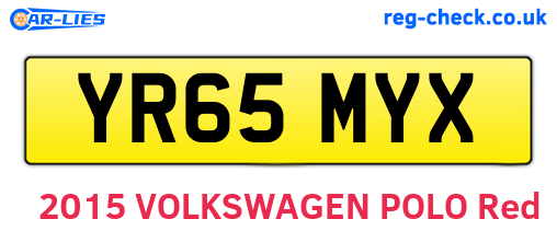 YR65MYX are the vehicle registration plates.