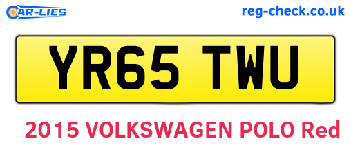 YR65TWU are the vehicle registration plates.