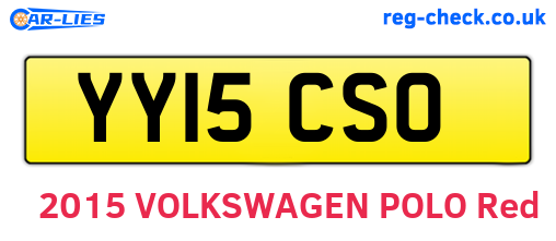 YY15CSO are the vehicle registration plates.