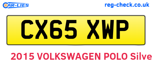CX65XWP are the vehicle registration plates.