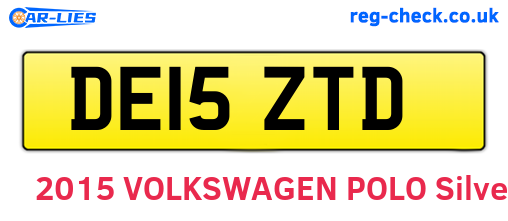 DE15ZTD are the vehicle registration plates.