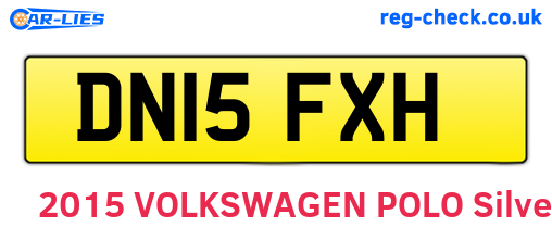 DN15FXH are the vehicle registration plates.