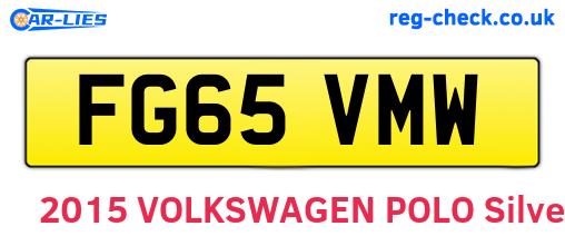 FG65VMW are the vehicle registration plates.