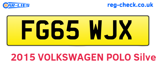 FG65WJX are the vehicle registration plates.
