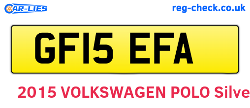 GF15EFA are the vehicle registration plates.
