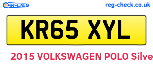 KR65XYL are the vehicle registration plates.