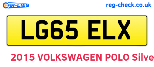 LG65ELX are the vehicle registration plates.