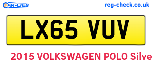 LX65VUV are the vehicle registration plates.