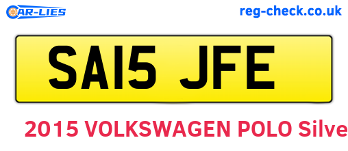 SA15JFE are the vehicle registration plates.