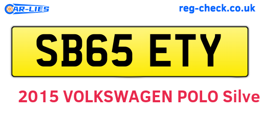 SB65ETY are the vehicle registration plates.