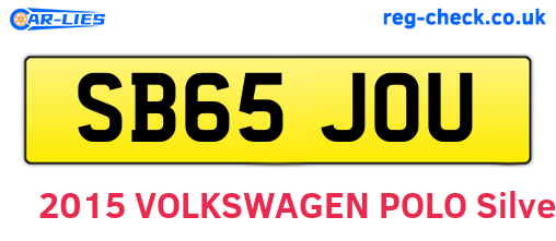 SB65JOU are the vehicle registration plates.
