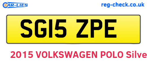 SG15ZPE are the vehicle registration plates.
