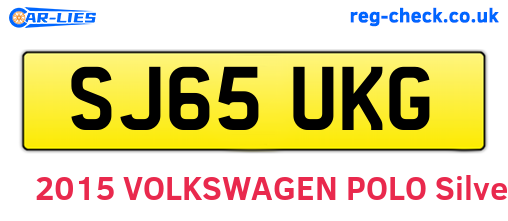SJ65UKG are the vehicle registration plates.
