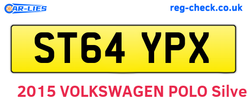 ST64YPX are the vehicle registration plates.