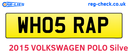 WH05RAP are the vehicle registration plates.