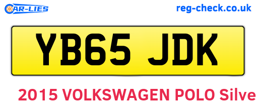 YB65JDK are the vehicle registration plates.