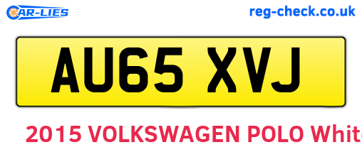 AU65XVJ are the vehicle registration plates.