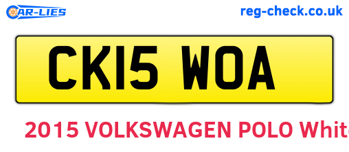 CK15WOA are the vehicle registration plates.