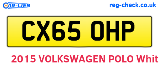 CX65OHP are the vehicle registration plates.