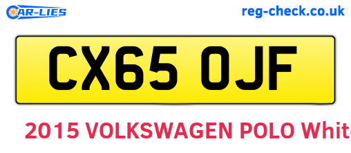 CX65OJF are the vehicle registration plates.