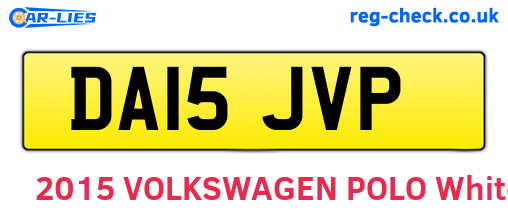 DA15JVP are the vehicle registration plates.