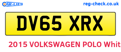 DV65XRX are the vehicle registration plates.