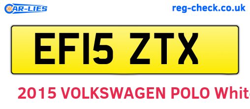 EF15ZTX are the vehicle registration plates.