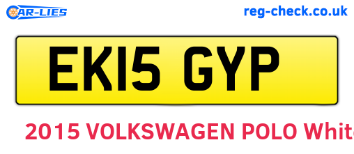 EK15GYP are the vehicle registration plates.