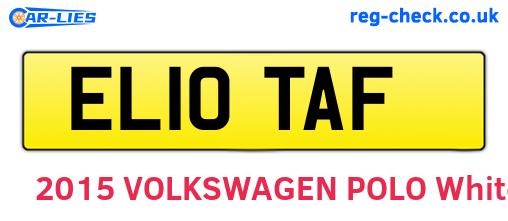 EL10TAF are the vehicle registration plates.