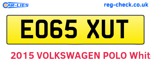 EO65XUT are the vehicle registration plates.