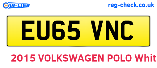 EU65VNC are the vehicle registration plates.