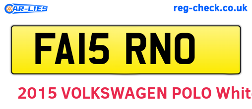 FA15RNO are the vehicle registration plates.