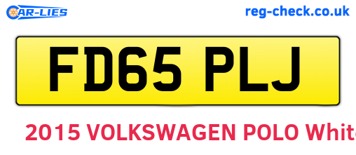 FD65PLJ are the vehicle registration plates.