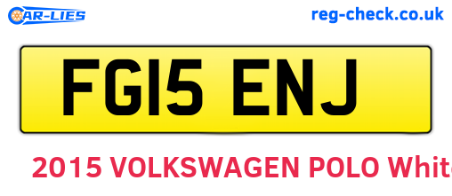 FG15ENJ are the vehicle registration plates.