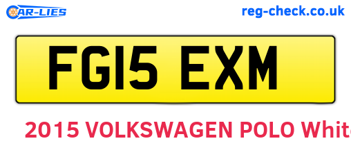 FG15EXM are the vehicle registration plates.